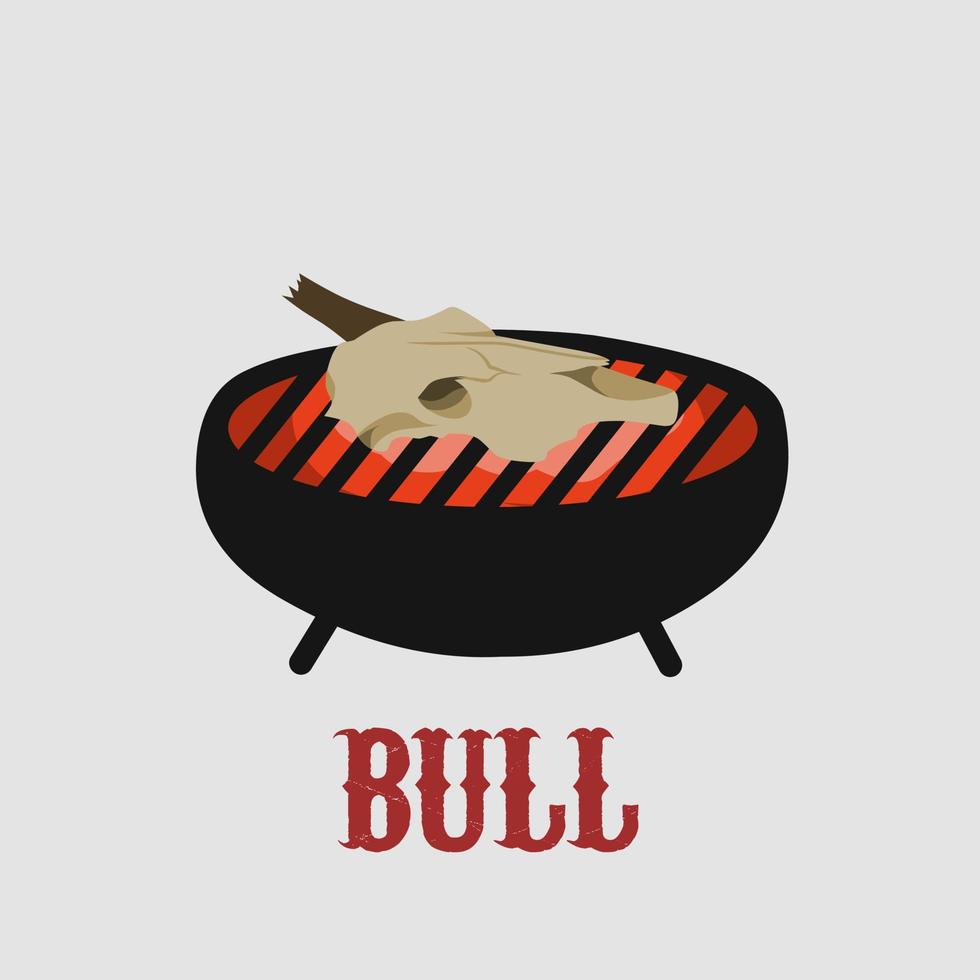 illustration vector of bull grill perfect for print,etc