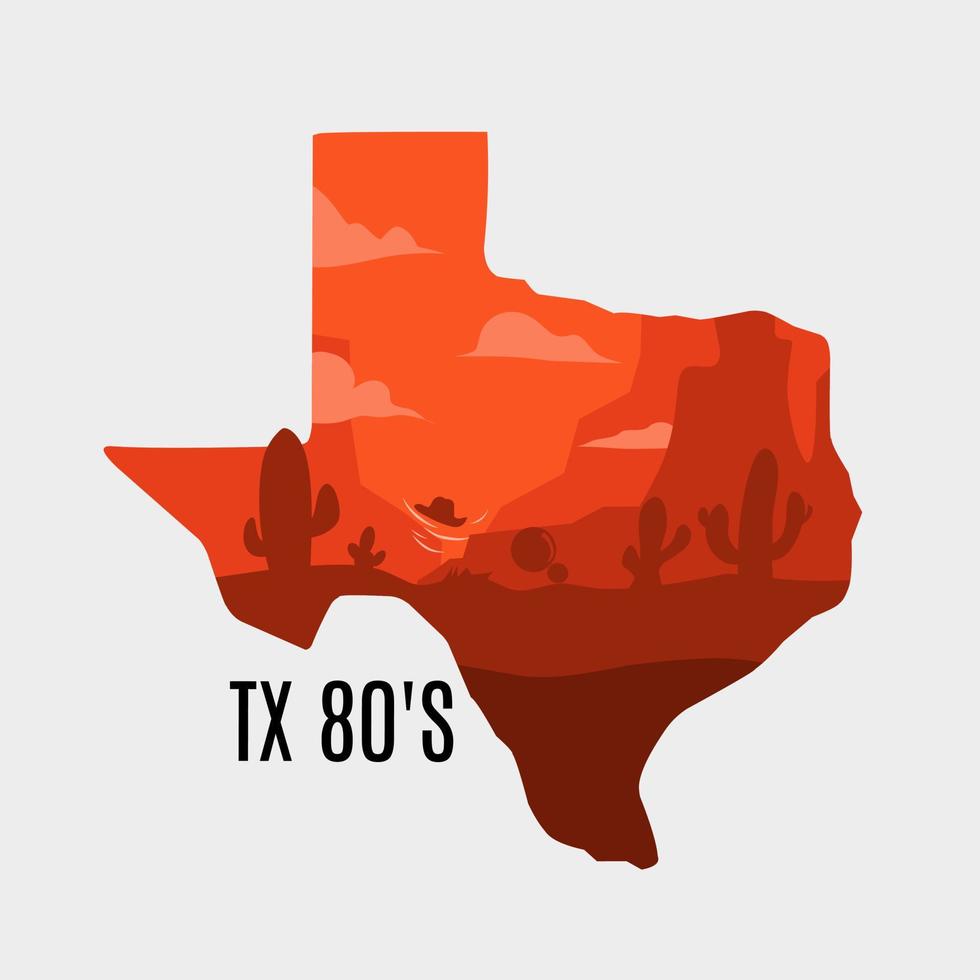 vector ilustrativo del desierto de texas perfecto para fondo, afiche, etc.