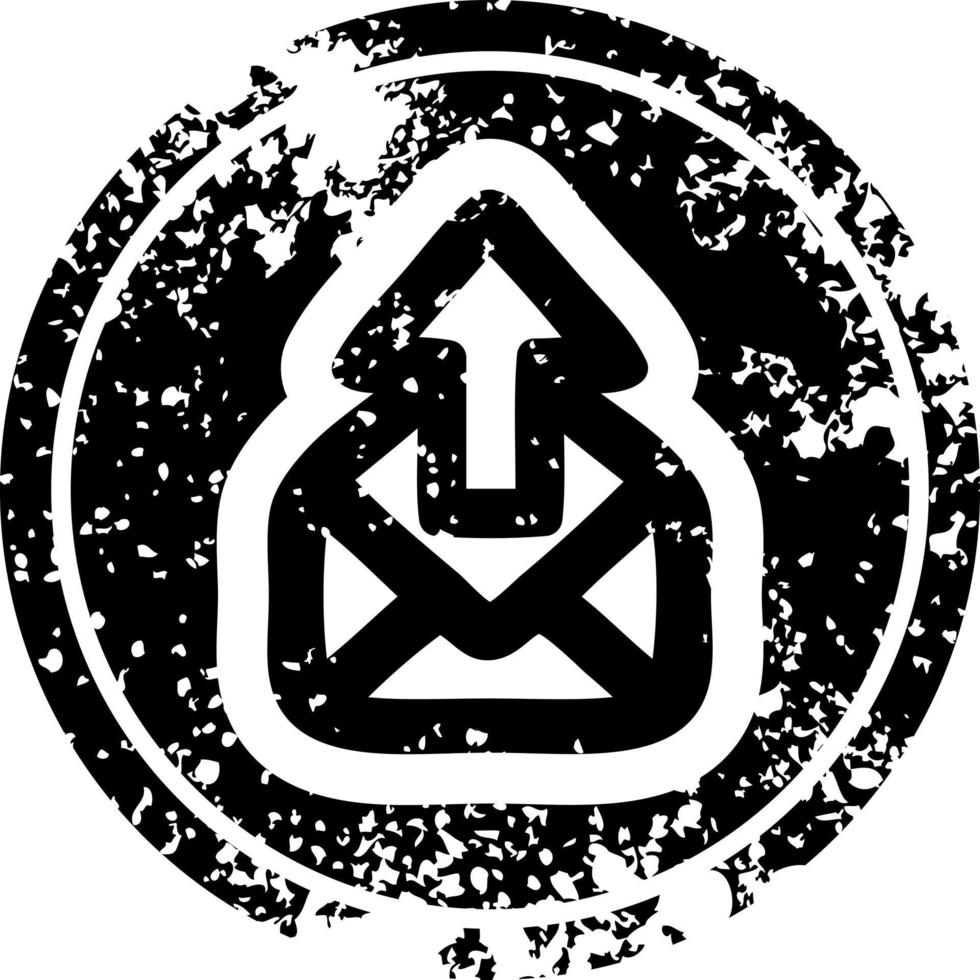 send email distressed icon vector
