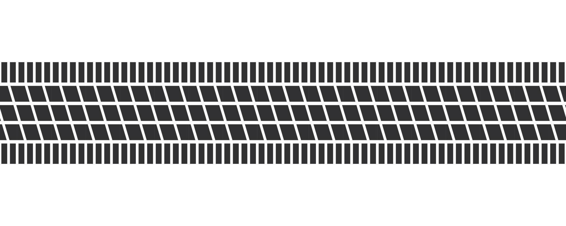 Auto tire tread seamless elements. Car tire patterns, wheel tyre tread track. Tyre print. Set of vector illustrations isolated on white background