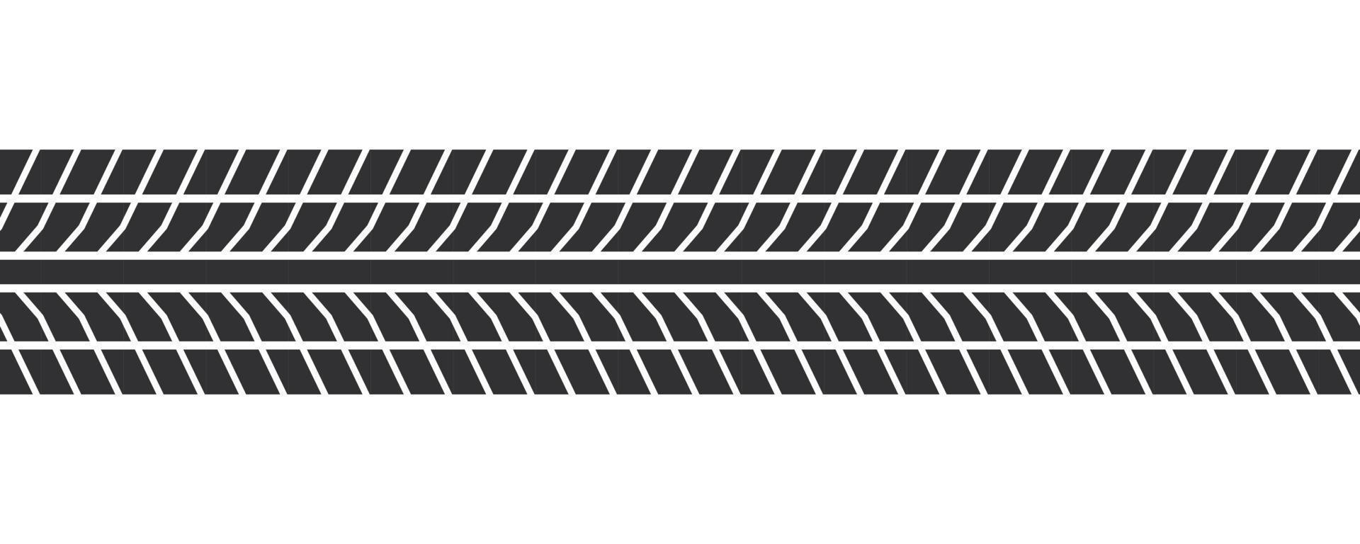 Auto tire tread seamless elements. Car tire patterns, wheel tyre tread track. Tyre print. Set of vector illustrations isolated on white background