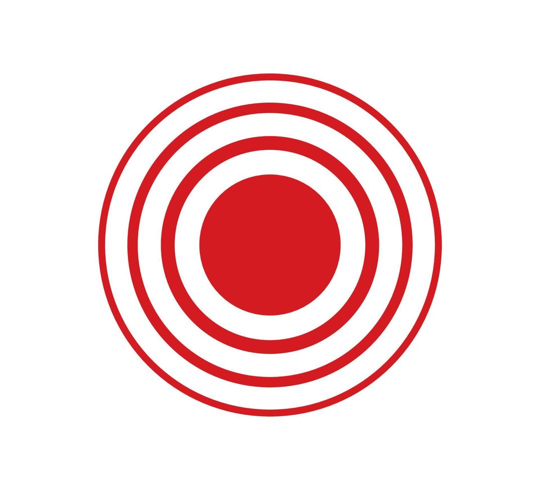 Pain point icon. Pain red circle mark. Target spot symbol for medical design. Concept killer for headaches, abdominal aches. Editable stroke. Vector illustration isolated on white background
