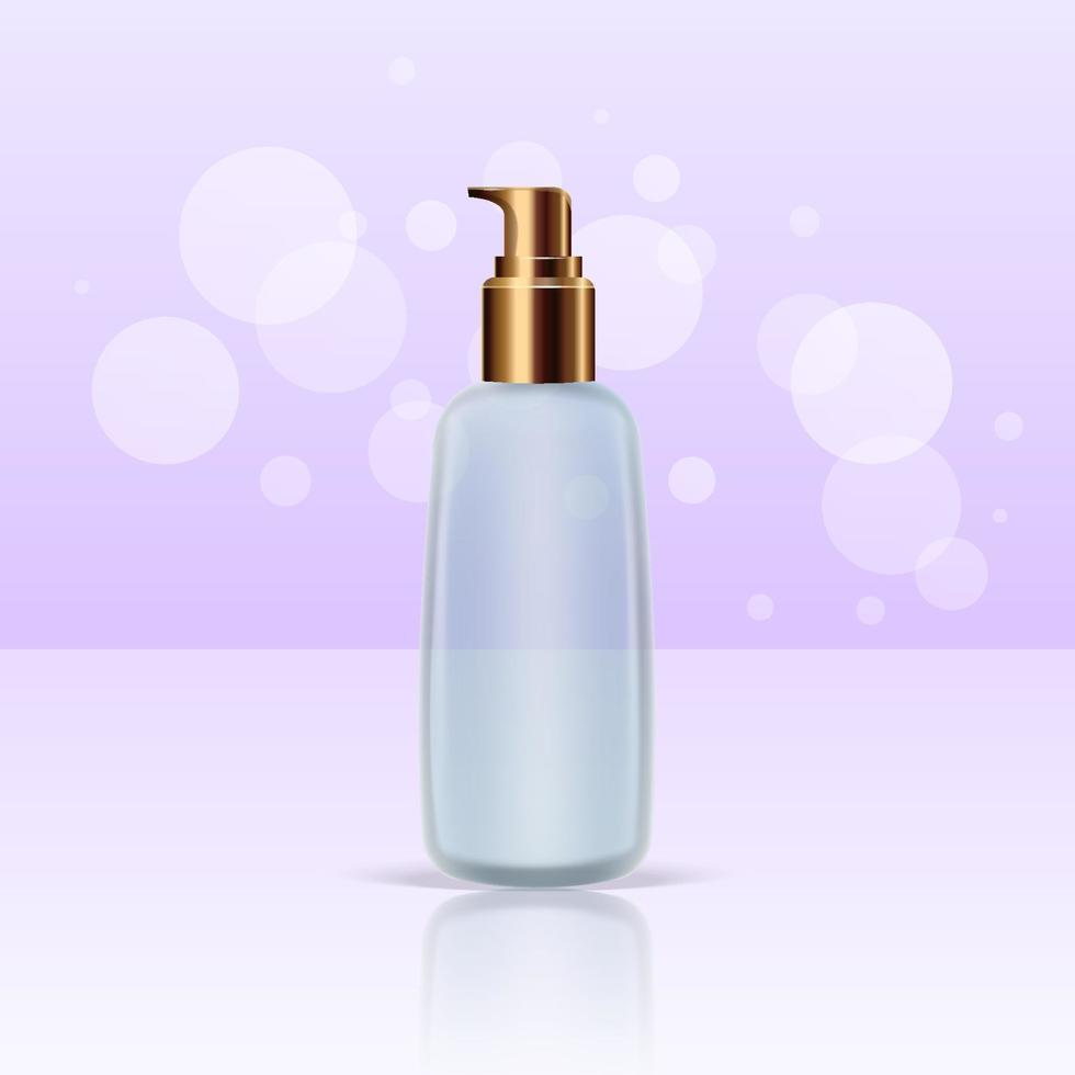 Vector realistic template of volumetric cosmetic tube, bottle