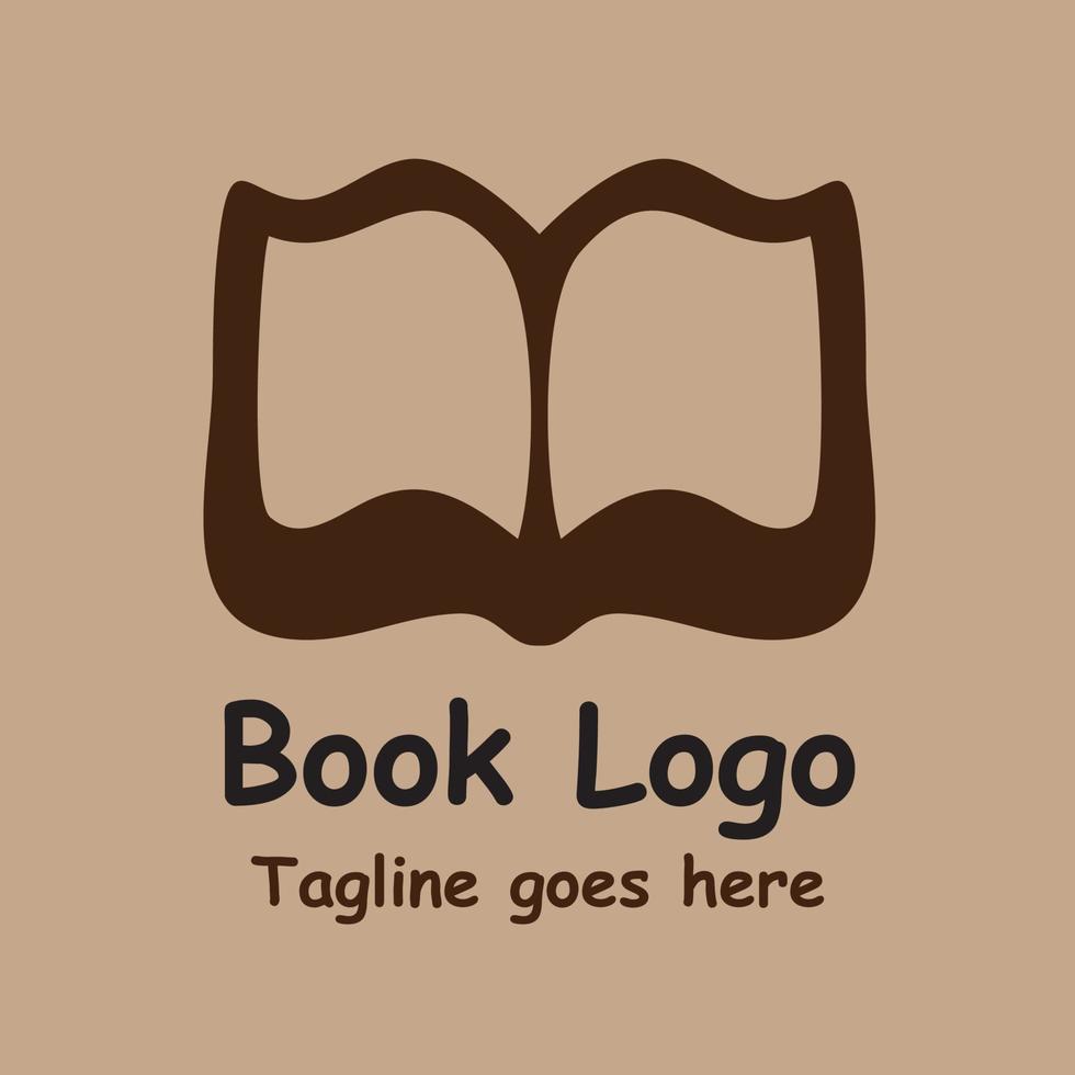 brown book logo with a light brown background for company logos and symbols vector