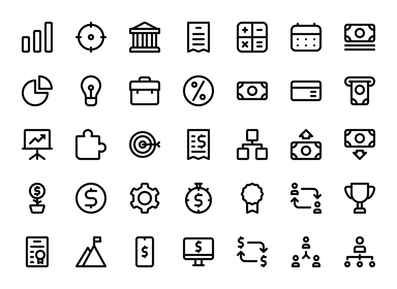 business basic line icons Pack vector