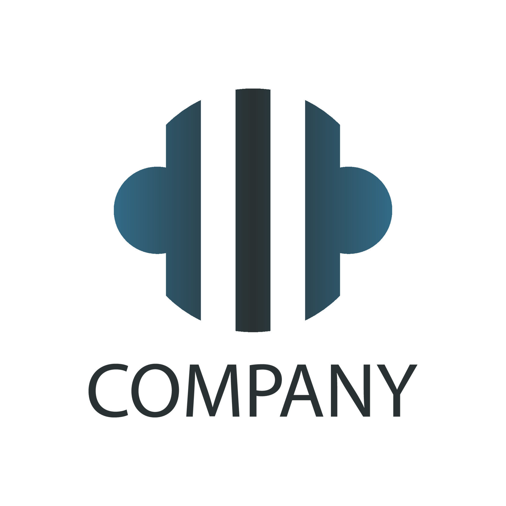 illustration vector graphic of a three pillar shape with a circle on