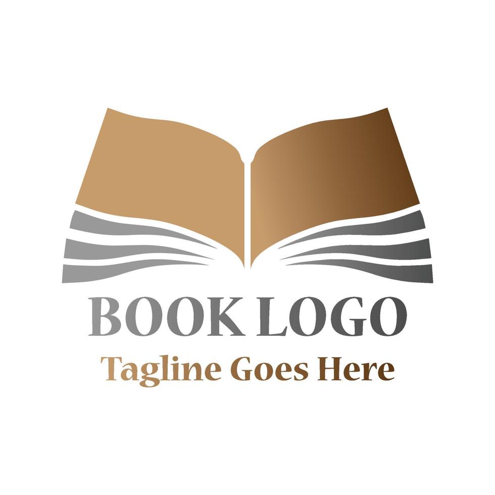 brown book logo gradation with paper resembling a blooming flower, for company logos and symbols vector