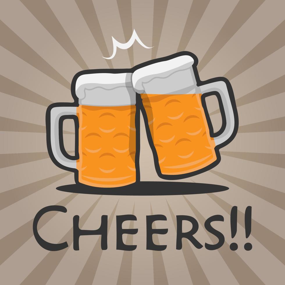 cheers, Beer oktoberfest logo symbol vector