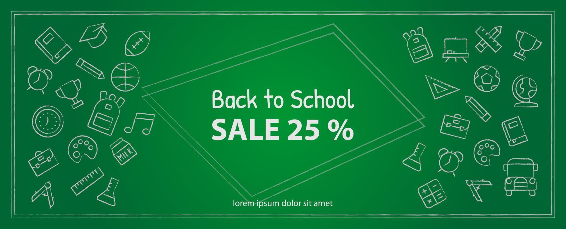 Back to School Education Sale Banner vector