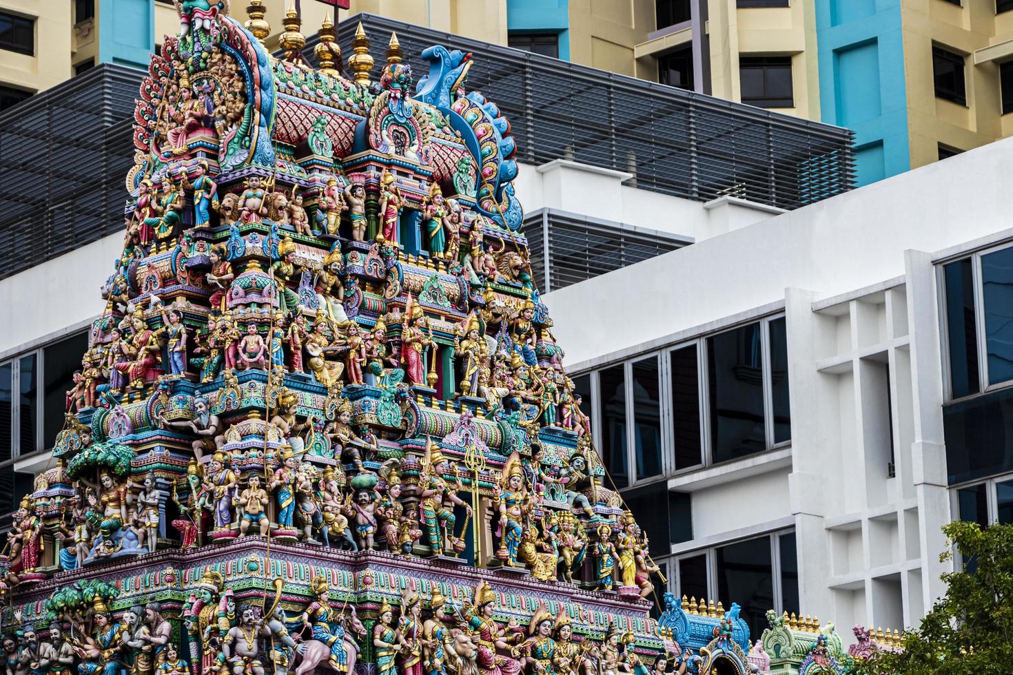 Singapore Singapore 2018 Roof of Sri Veeramakaliamman Hindu Temple in Singapore. photo