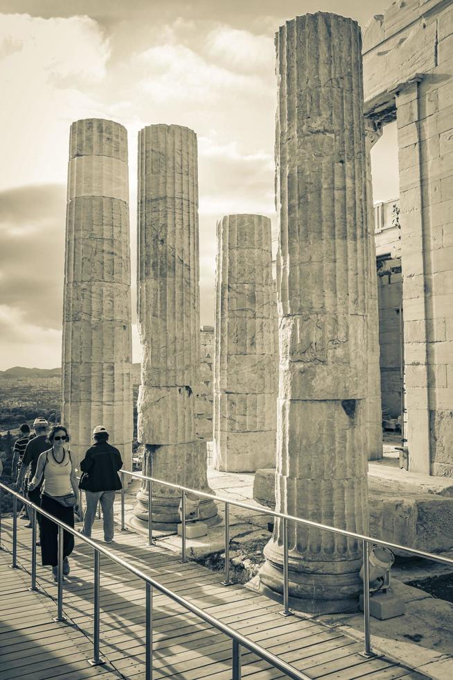 atenas attica grecia 2018 acrópolis de atenas ruinas detalles esculturas grecia capital atenas grecia. foto