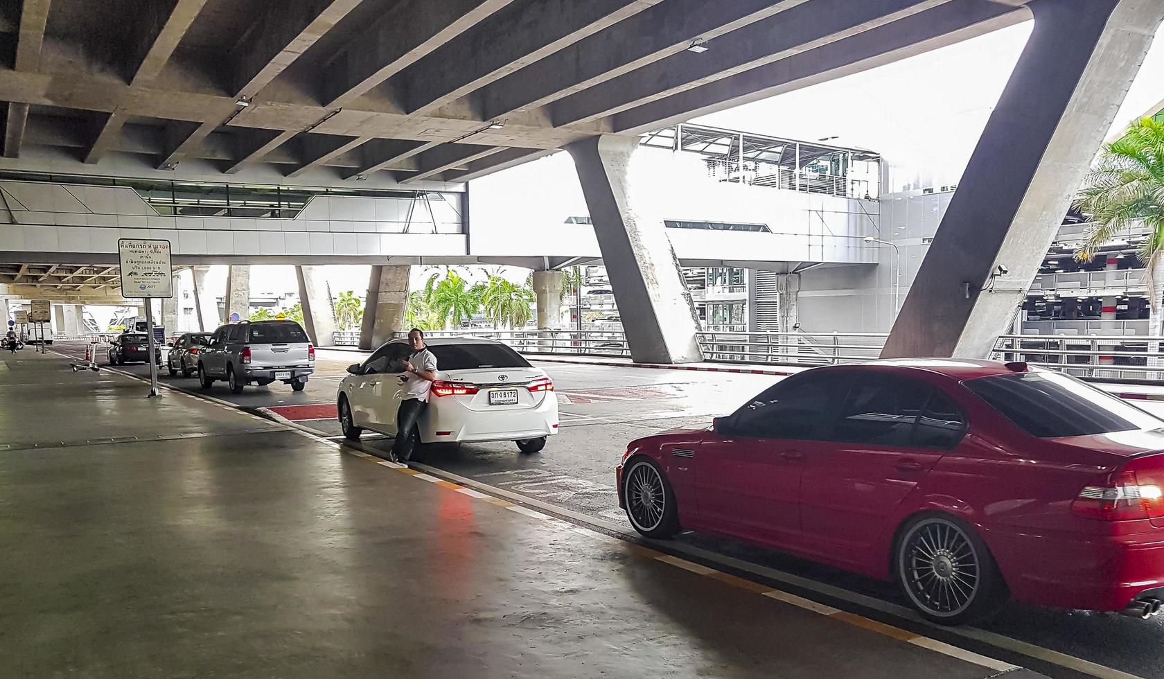 Samut Prakan Bangkok Thailand 2018 Parking cars at the exit Bangkok Suvarnabhumi Airport Thailand. photo