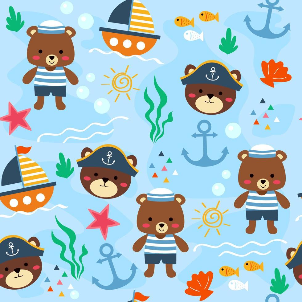 Teddy Bear Seamless Background vector