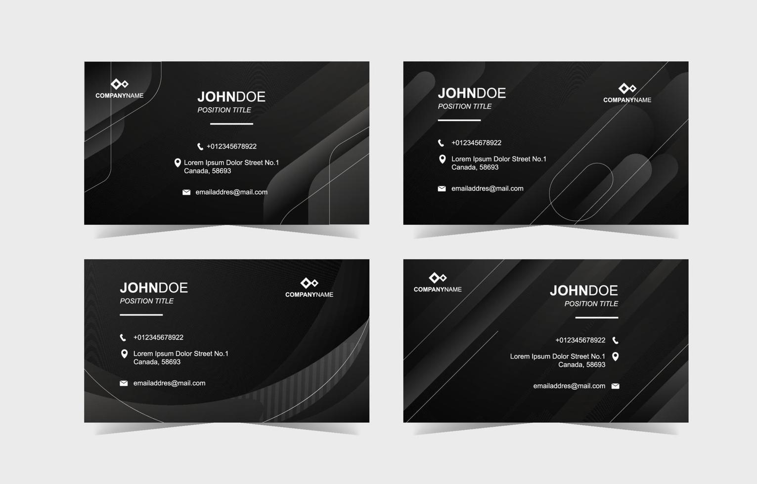 Monochromatic Black and White Business Card Template vector