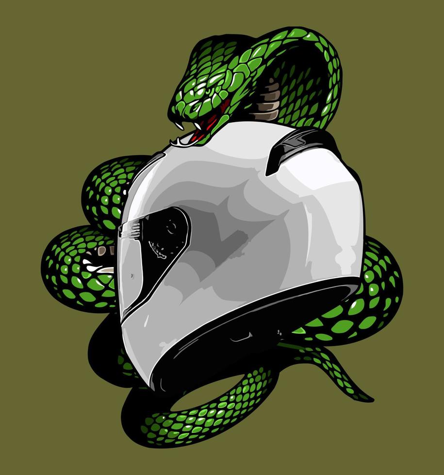 casco y serpiente vector