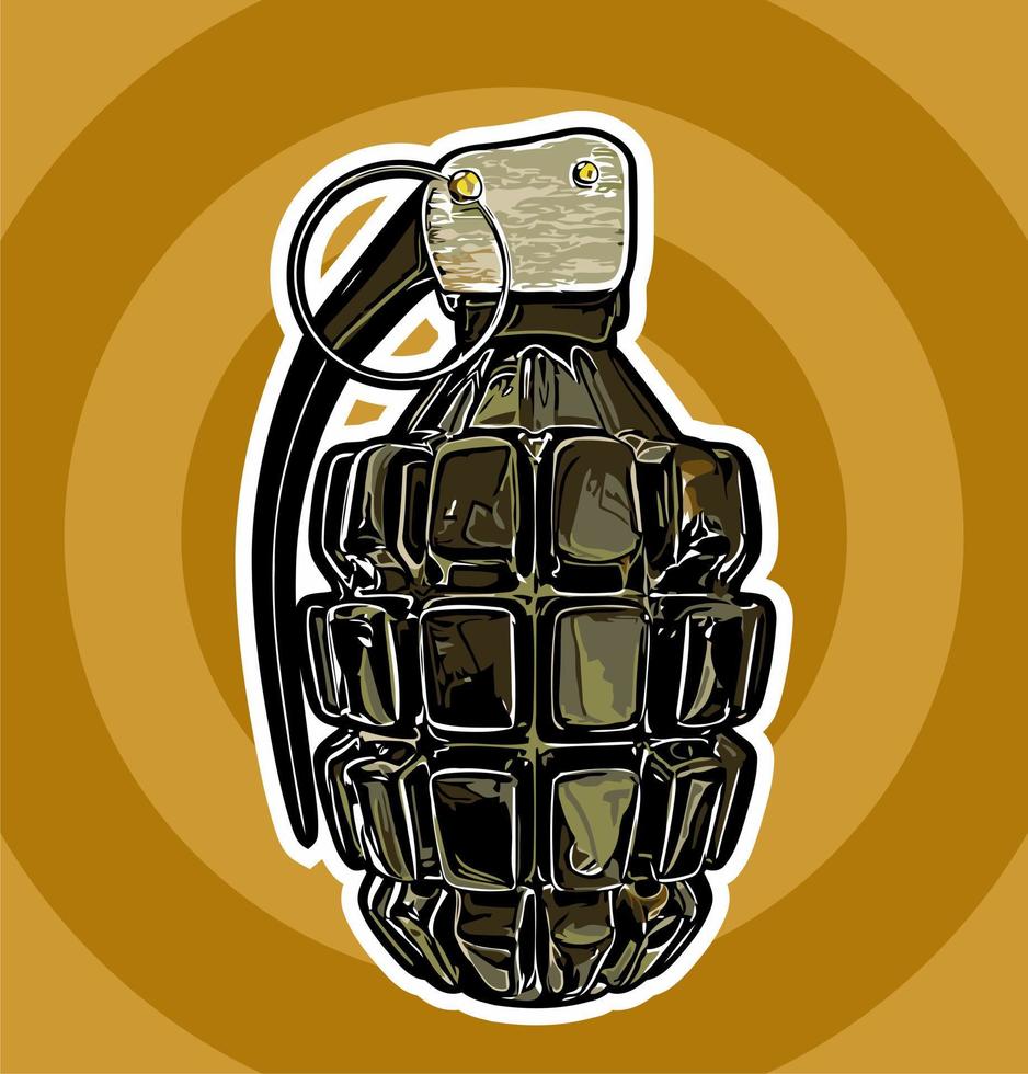 grenade illustration on brown background vector