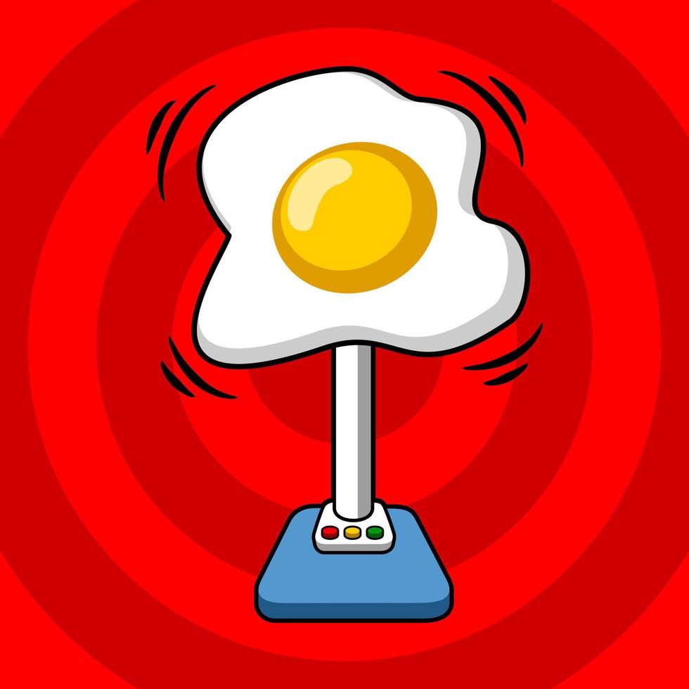 a fan in the form of fried egg vector
