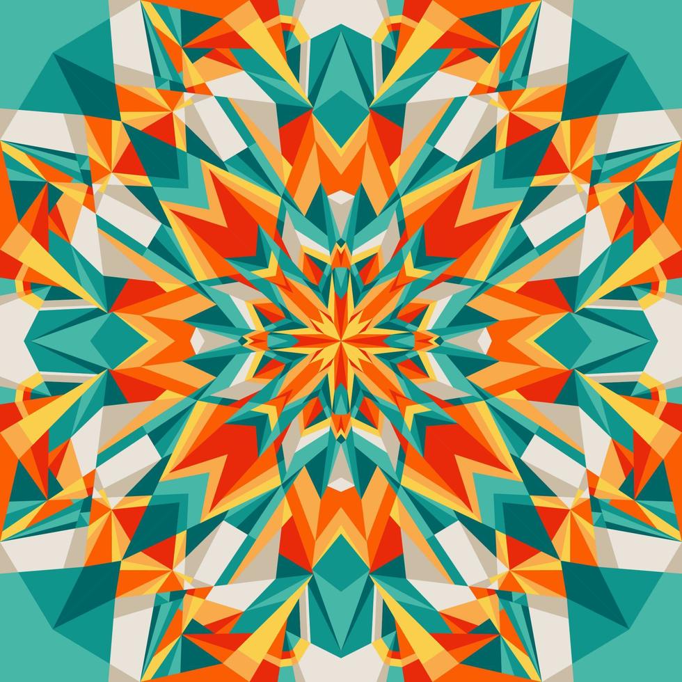 Green Fractal Kaleidoscope Background vector