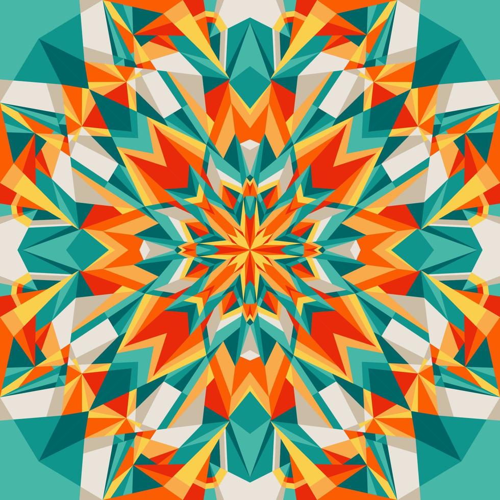 Green Fractal Kaleidoscope Background vector