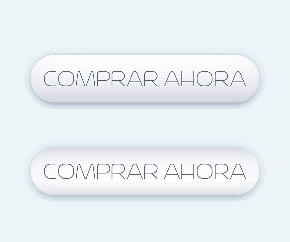 buy now button for web, text in spanish, vector illustration