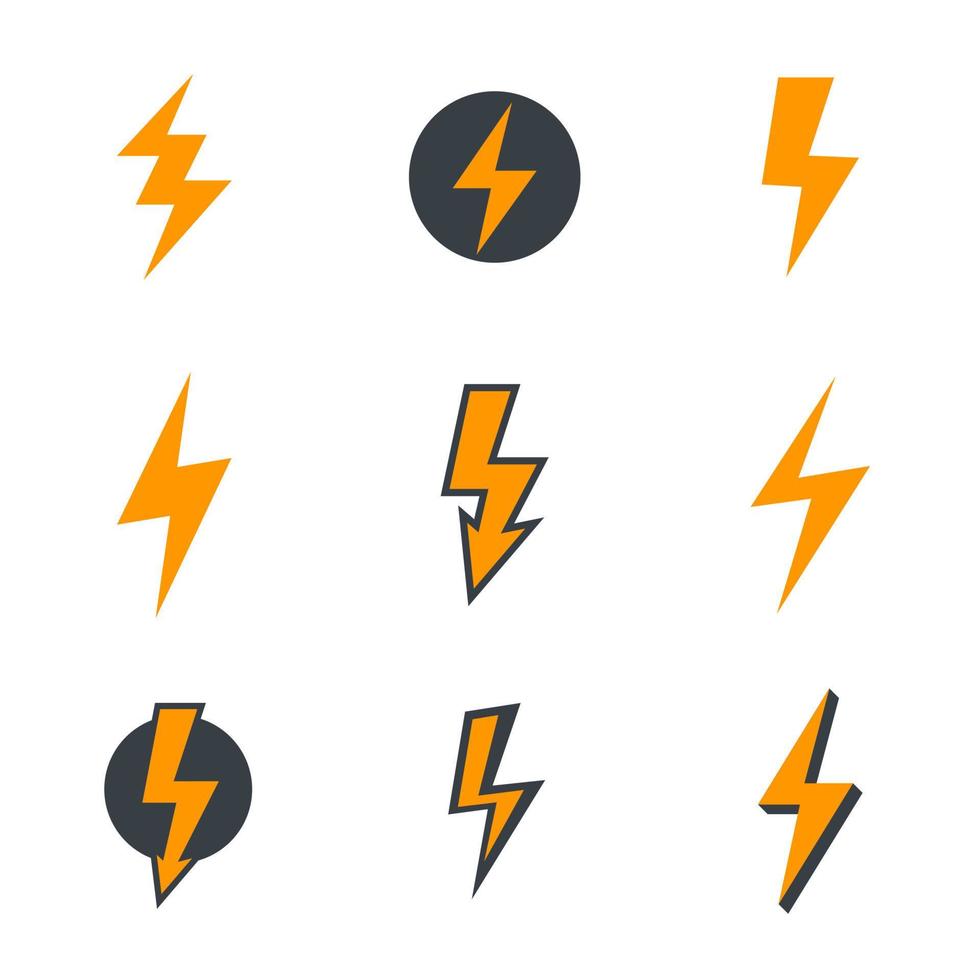 Lightning bolt, electricity, warning signs vector