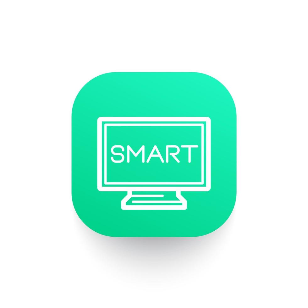 Smart TV icon, linear style vector