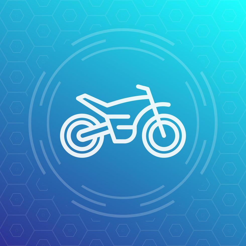 offroad bike, motorcycle icon in linear style vector