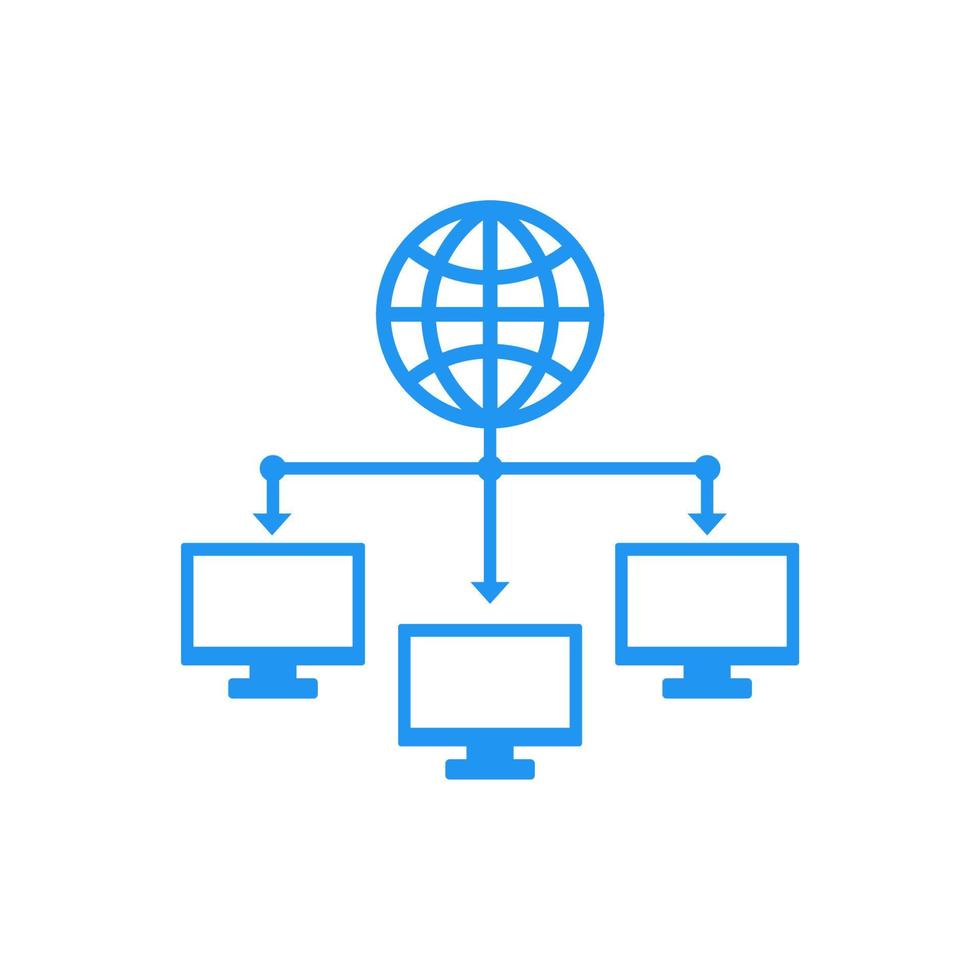 red informática, icono de tecnologías de internet vector