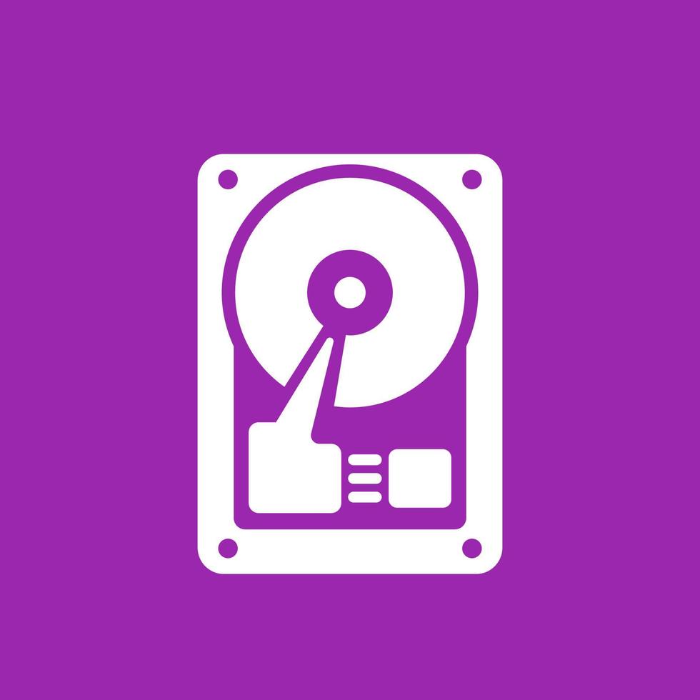 HDD icon, hard disk drive simple pictogram vector