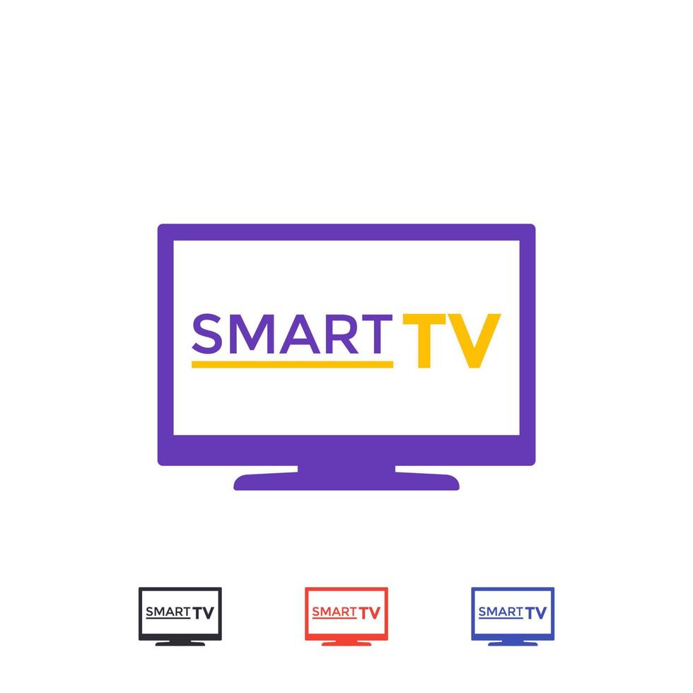 Smart tv vector icon on white