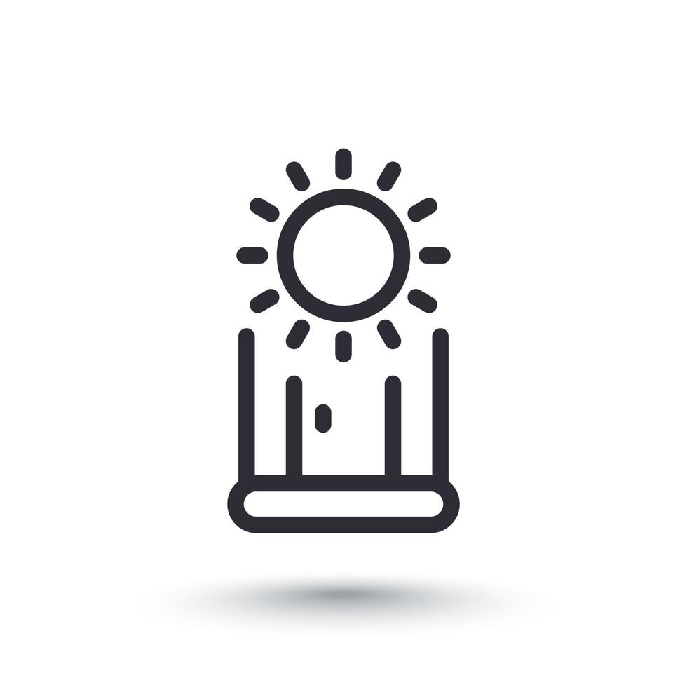 solarium line icon on white vector