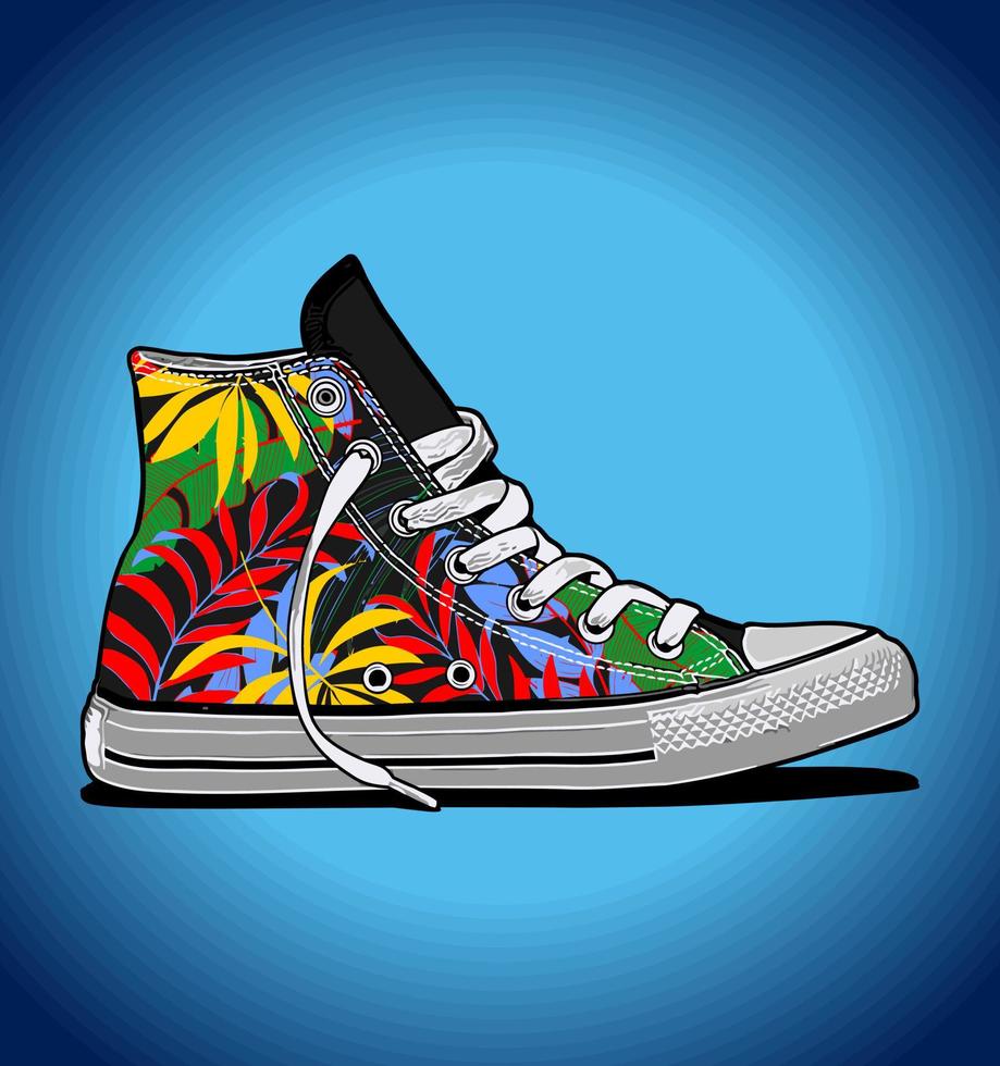 sneakers pattern green vector