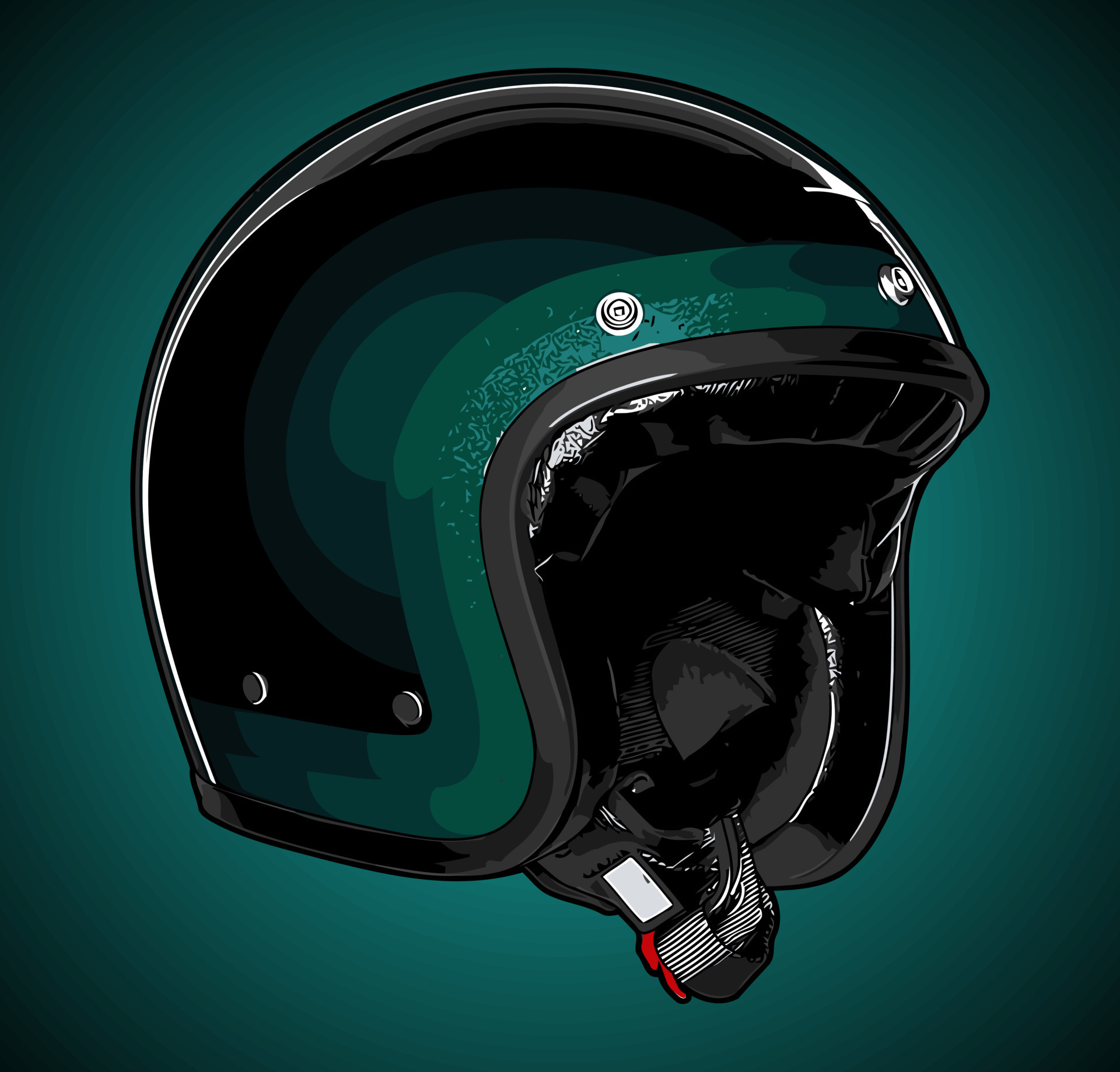 retro helmet half face black 8681192 Vector Art at Vecteezy