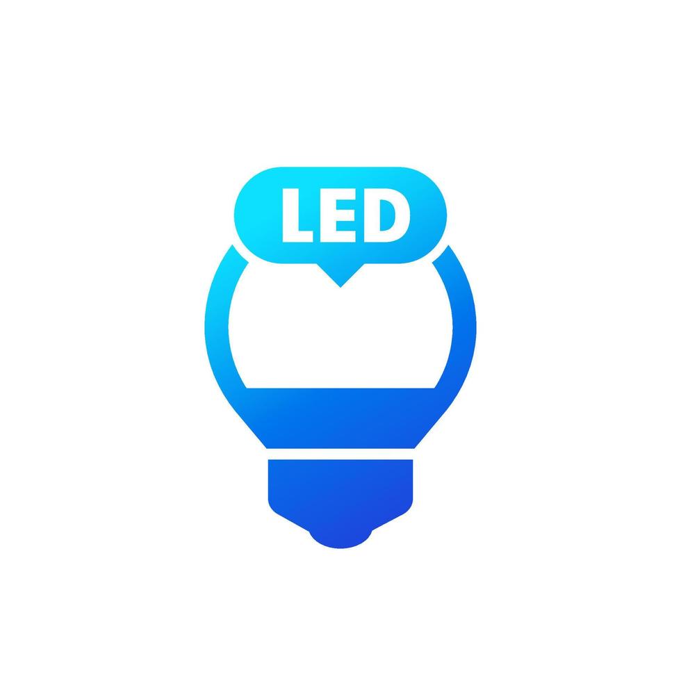 led light bulb icon on white vector