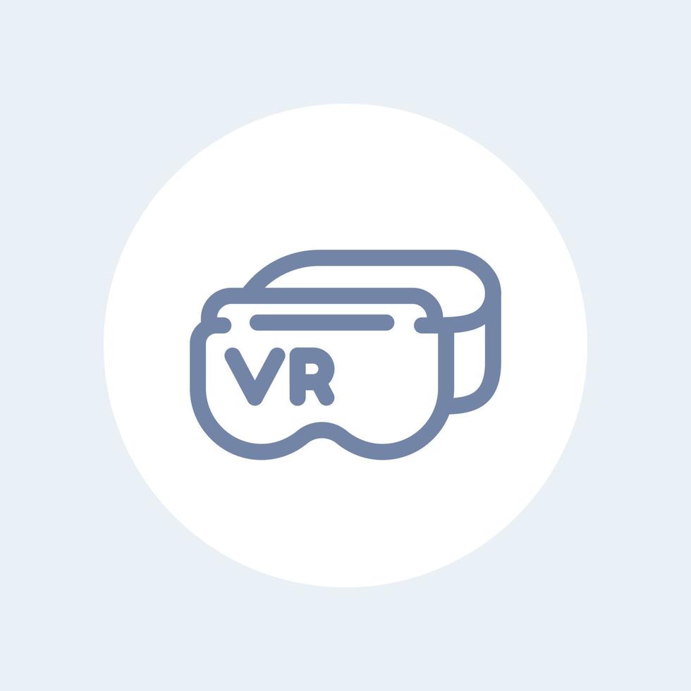 virtual reality headset, VR glasses line icon isolated on white vector