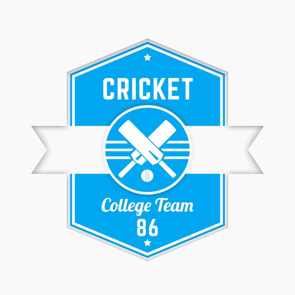 Cricket team logo, badge, emblem, vector illustration