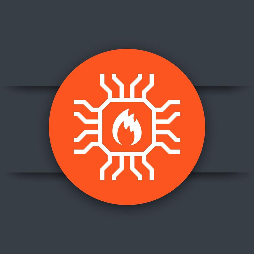 chipset overheating icon vector