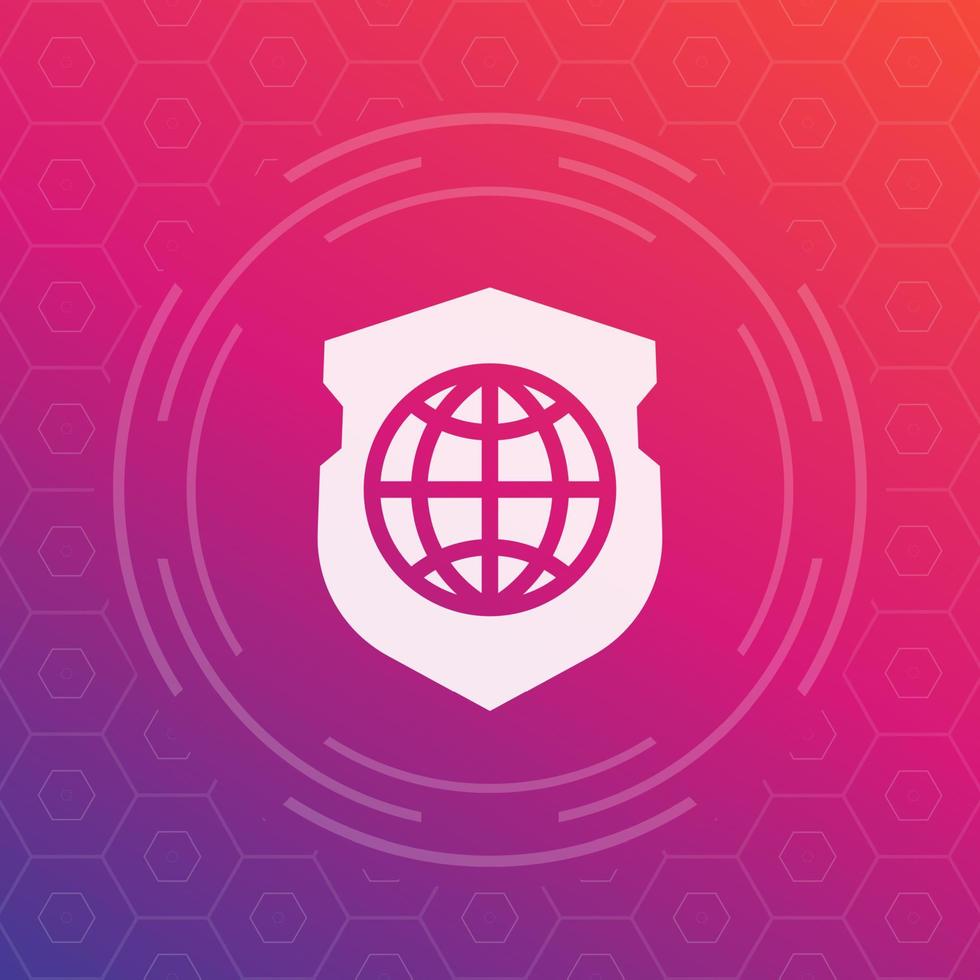 network security icon with shield vector