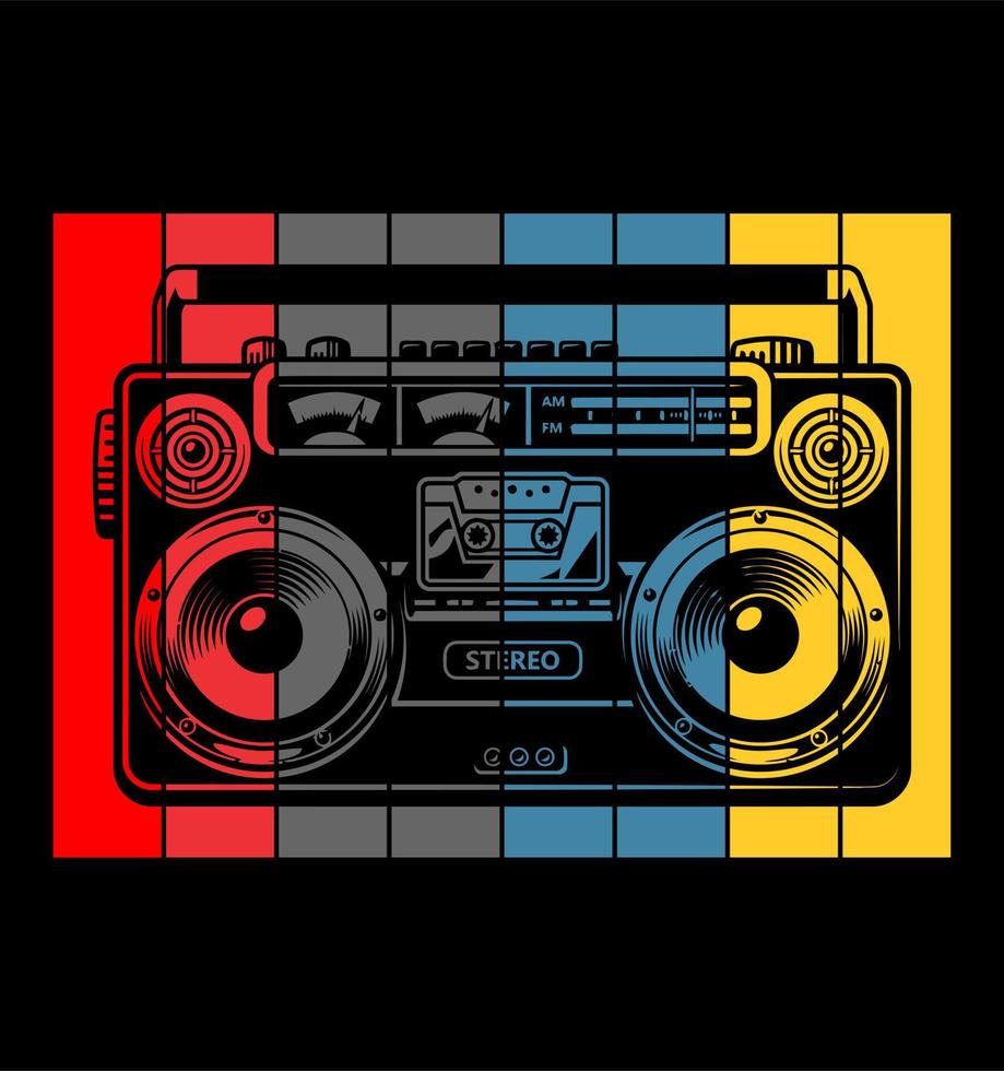 a cassette player vector