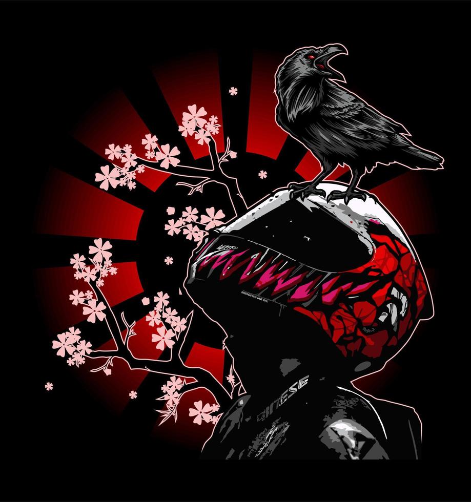 biker and crows vector