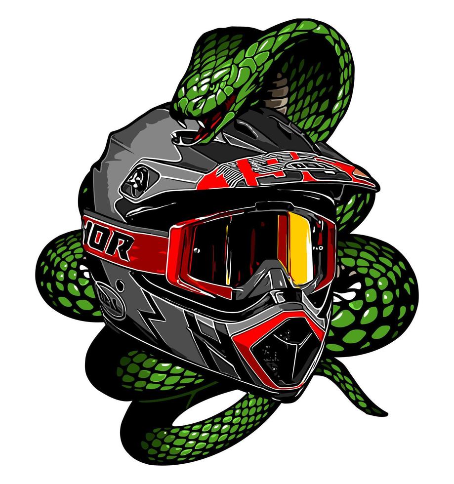 casco y serpiente vector