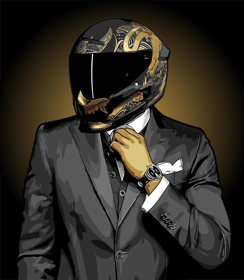 biker in a suit vector