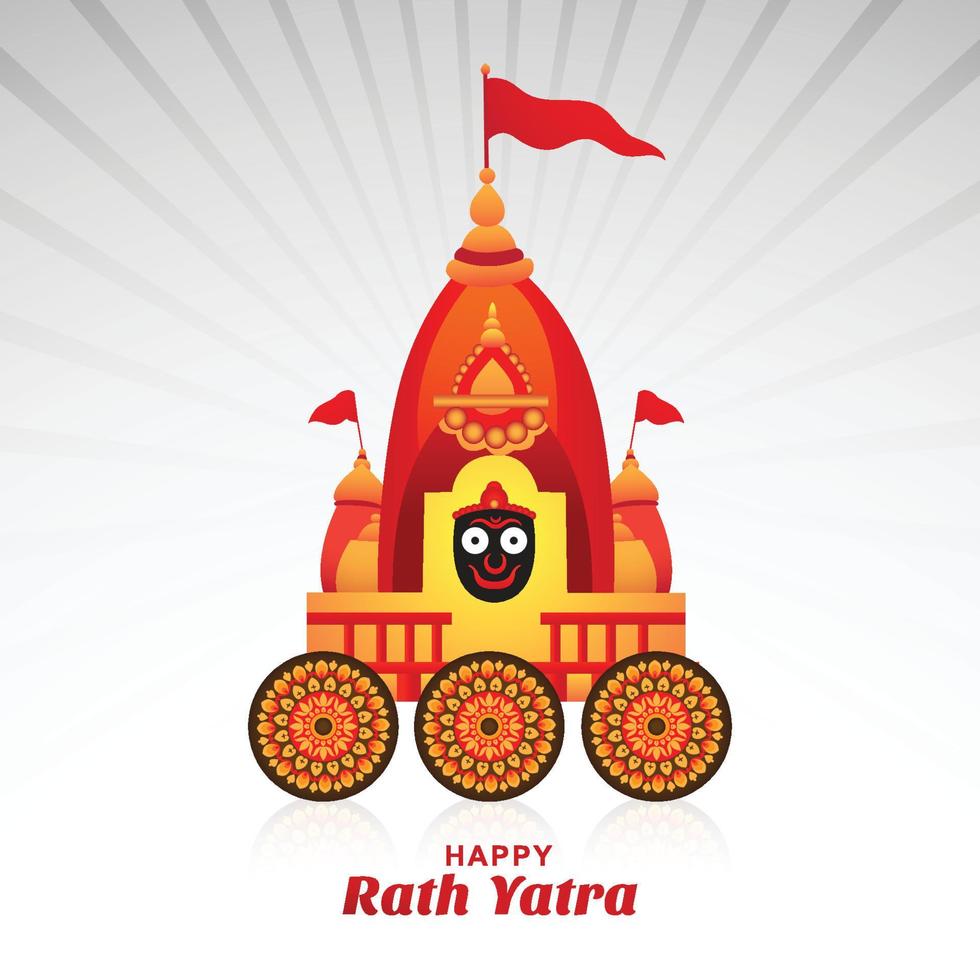 Ratha Yatra of Lord Jagannath celebration card background vector