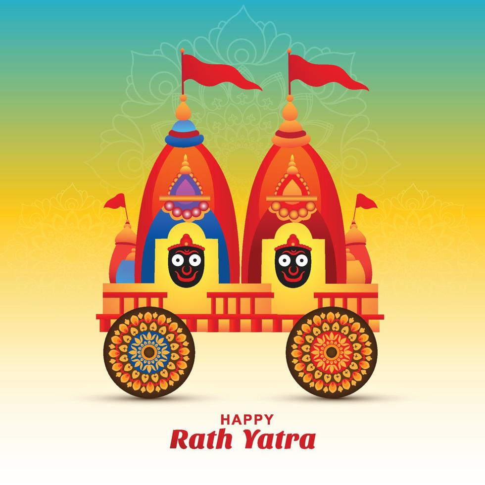 Illustration of ratha yatra Lord of jagannath celebration background vector