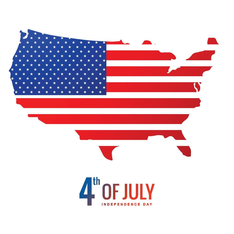 Happy 4th of July Independence day on map style design vector