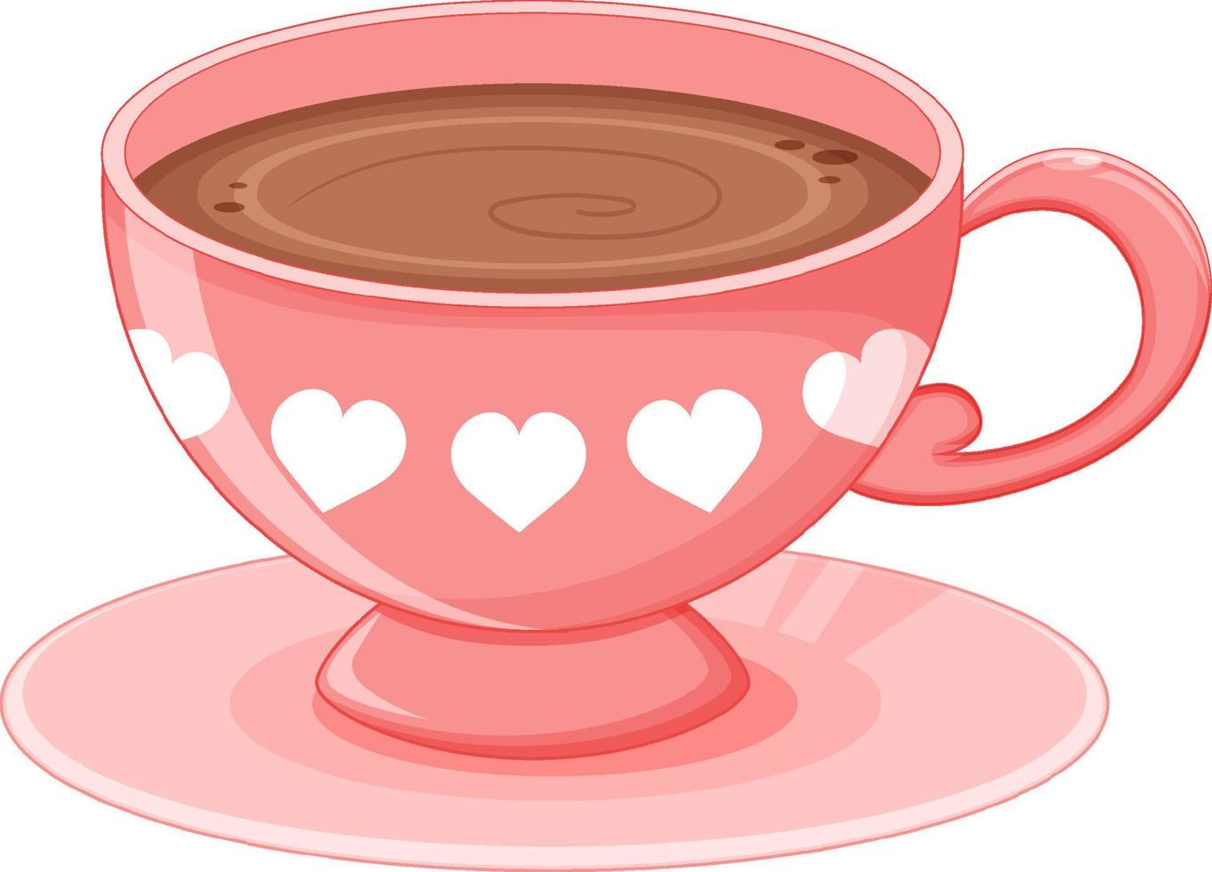 A cup of tea in pink colour vector