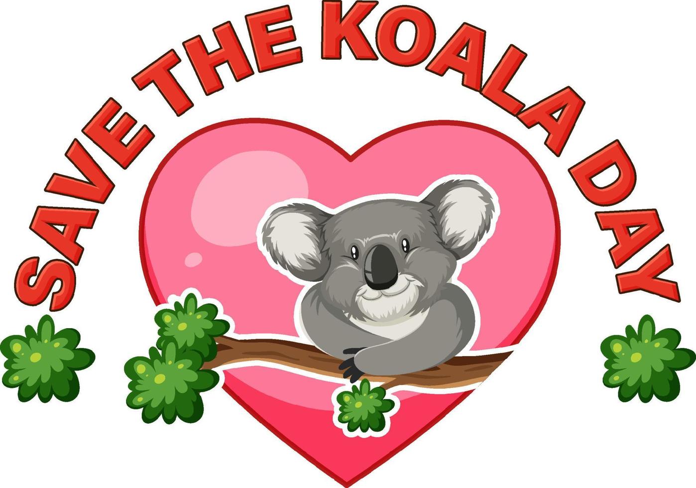 Save the koala day banner design vector