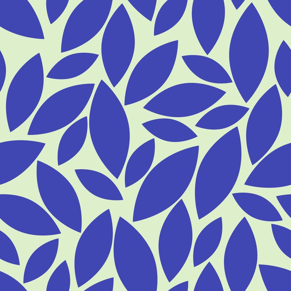Seamless vector floral pattern with blue leaves. For print, cover, background