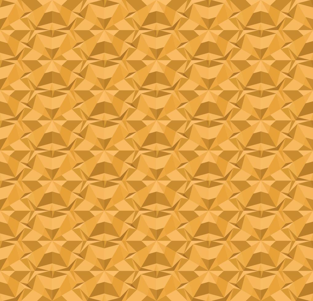 Repeating geometric seamless pattern with extrude effect. Orange polygonal 3d texture. Vector illustration for background, wallpaper, interior, textile, wrapping paper and print design.