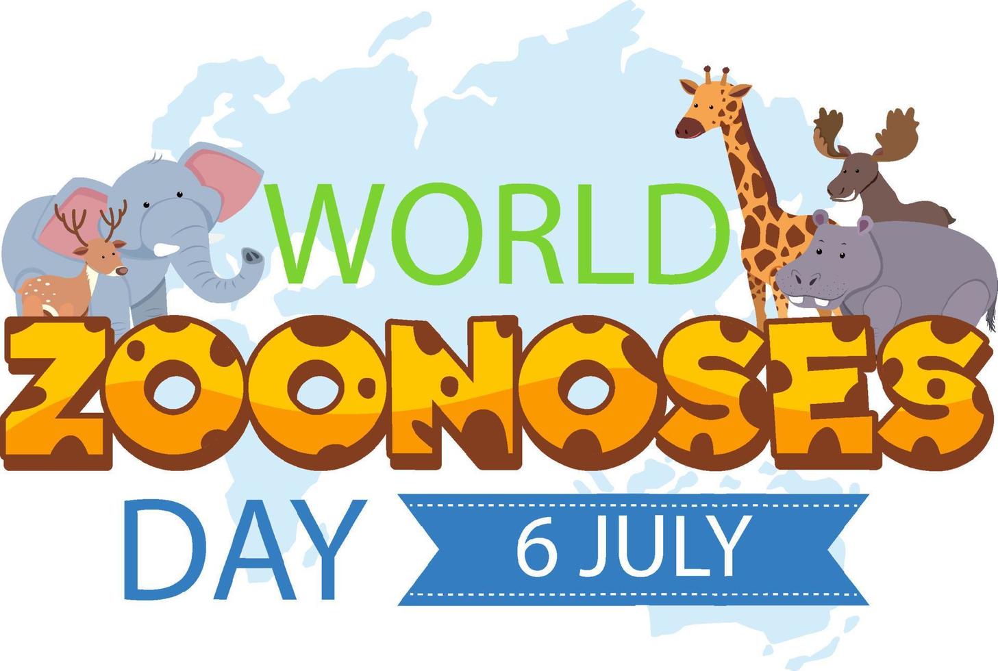 diseño de banner del día mundial de las zoonosis vector